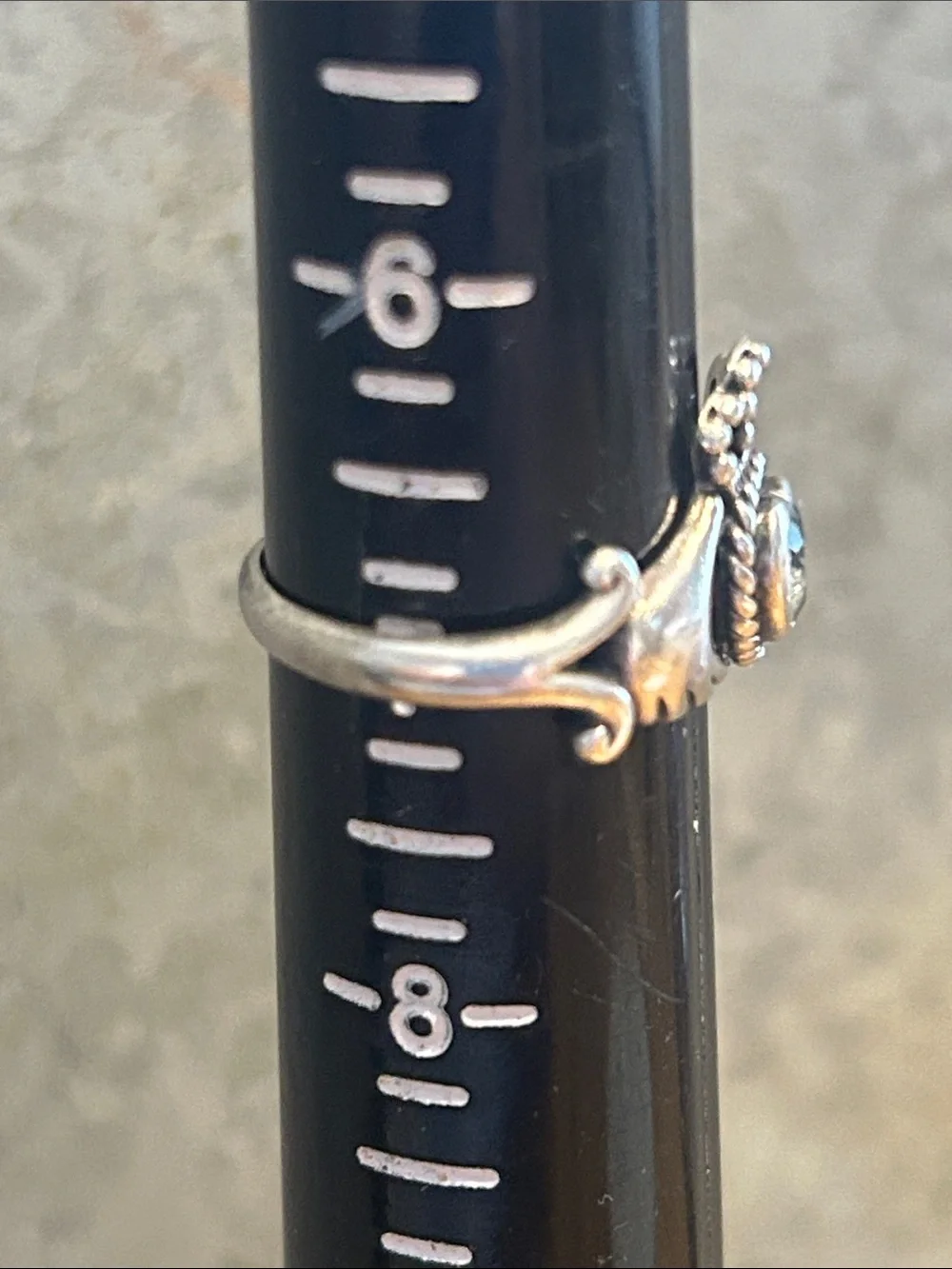 Sterling Silver Heart Crown Ring with Light Blue Aquamarine Stone